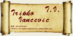Tripko Vančević vizit kartica